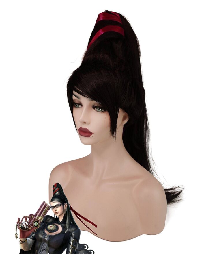 Bayonetta Cosplay wig black long hair summon Madama Butterfly - Image 5