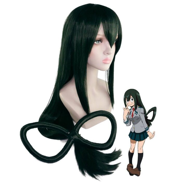 Tsuyu Asui Cosplay wig Dark Green long hair My Hero Academia - Image 3