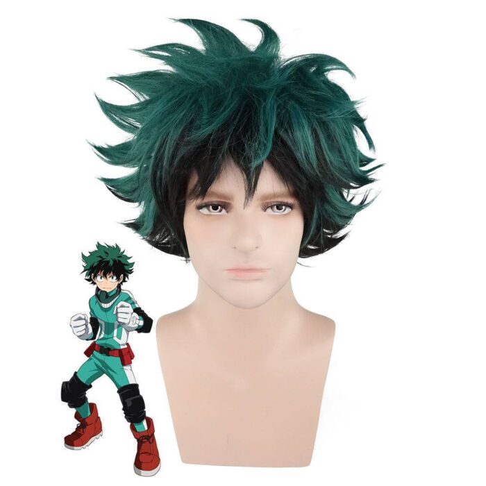 Izuku Midoriya Cosplay wig Dark Green Short hair My Hero Academia - Image 3