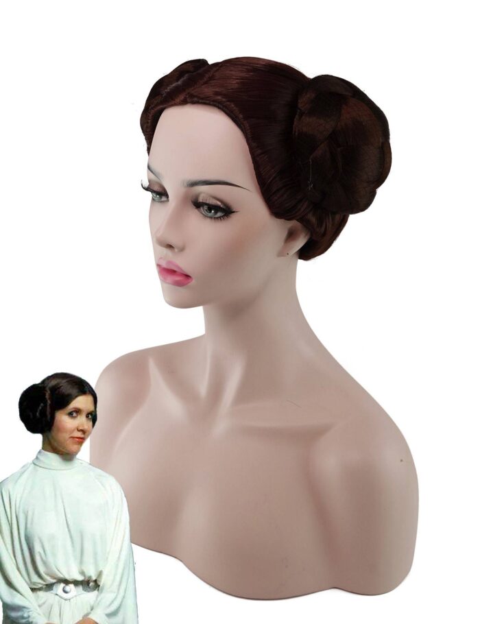 Princess Leia Organa Cosplay wig brown hair buns Star Wars - Image 6
