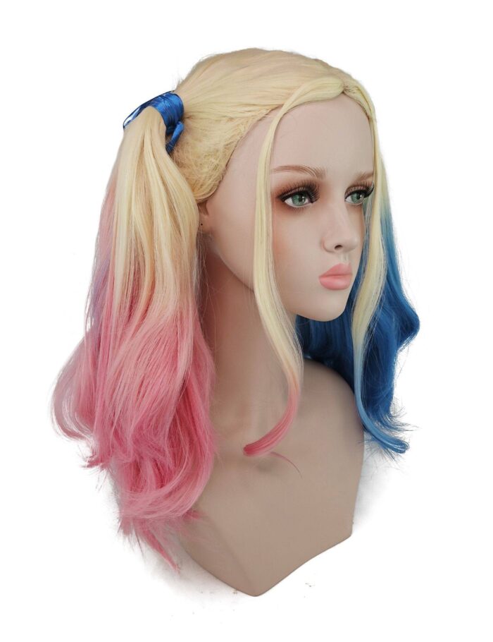 Harley quinn Cosplay wig Double Color hair The Batman - Image 5