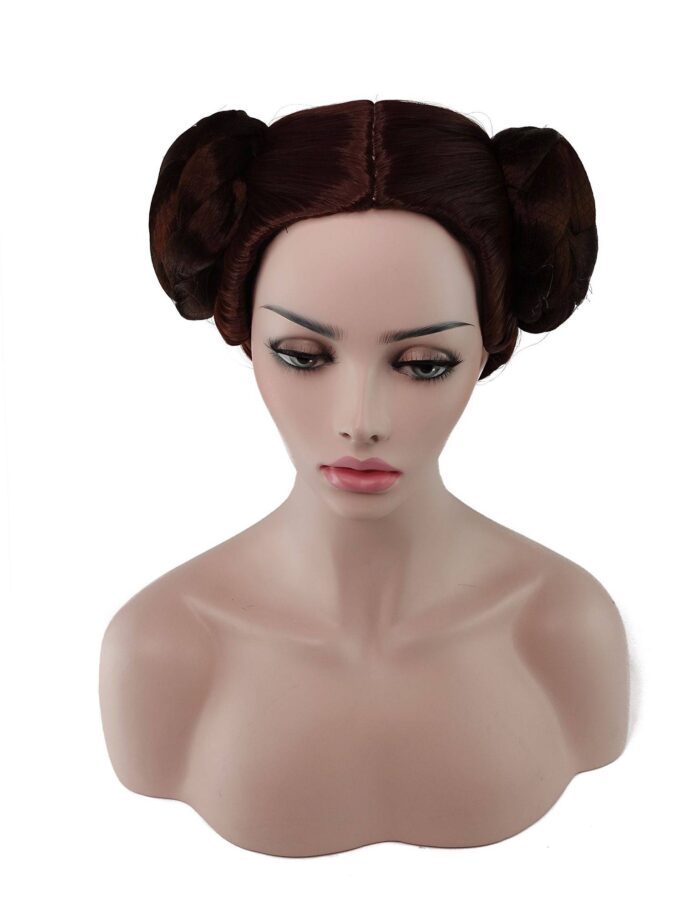Princess Leia Organa Cosplay wig brown hair buns Star Wars - Image 4