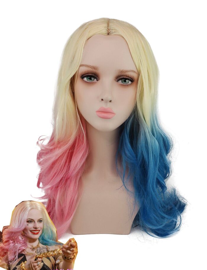 Harley quinn Cosplay wig Double Color hair The Batman - Image 3